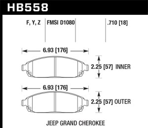 Jeep Commander Brake Pads - Front - Hawk Performance - LTS Street - `06-`10
